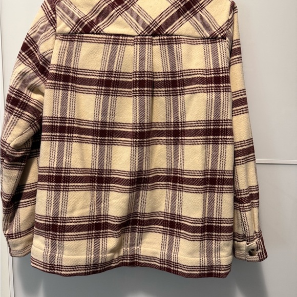 Frank & Oak Plaid Jacket in Cream and Mauve - Picture 5 of 8